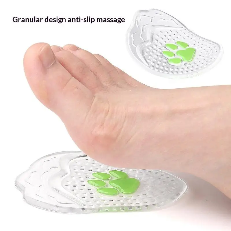 Gel Forefoot Cushion Pads Non Slip Particle Texture Anti Abrasion 1 Pair for High Heels Sandals Casual Wear