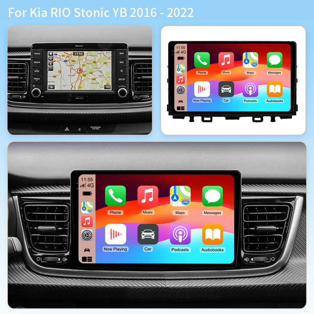 2K Android 16 Carplay For Kia RIO Stonic YB 2016 2017 2018 2019 2020 2021 2022 Display Video Car Radio DSP GPS Navigation Screen - view 2