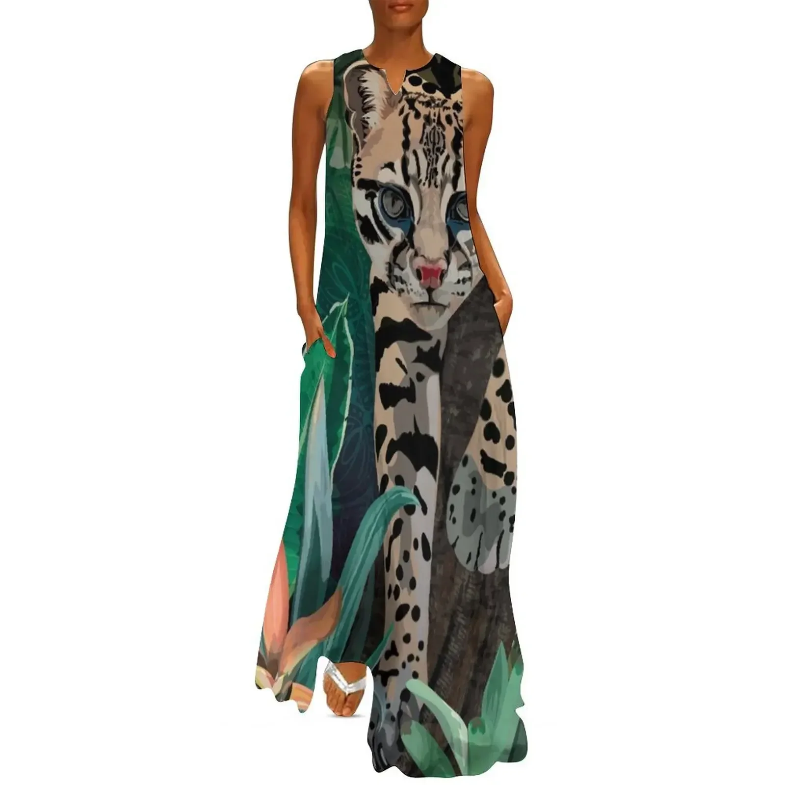 

Ocelot Long Dress Aesthetic clothing clothes for women ladies dresses for special occasion Dress