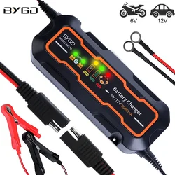 BYGD-cargador de batería inteligente totalmente automático, 6V/12V, 5000mA, carga rápida, para baterías de plomo y ácido, GEL WET AGM