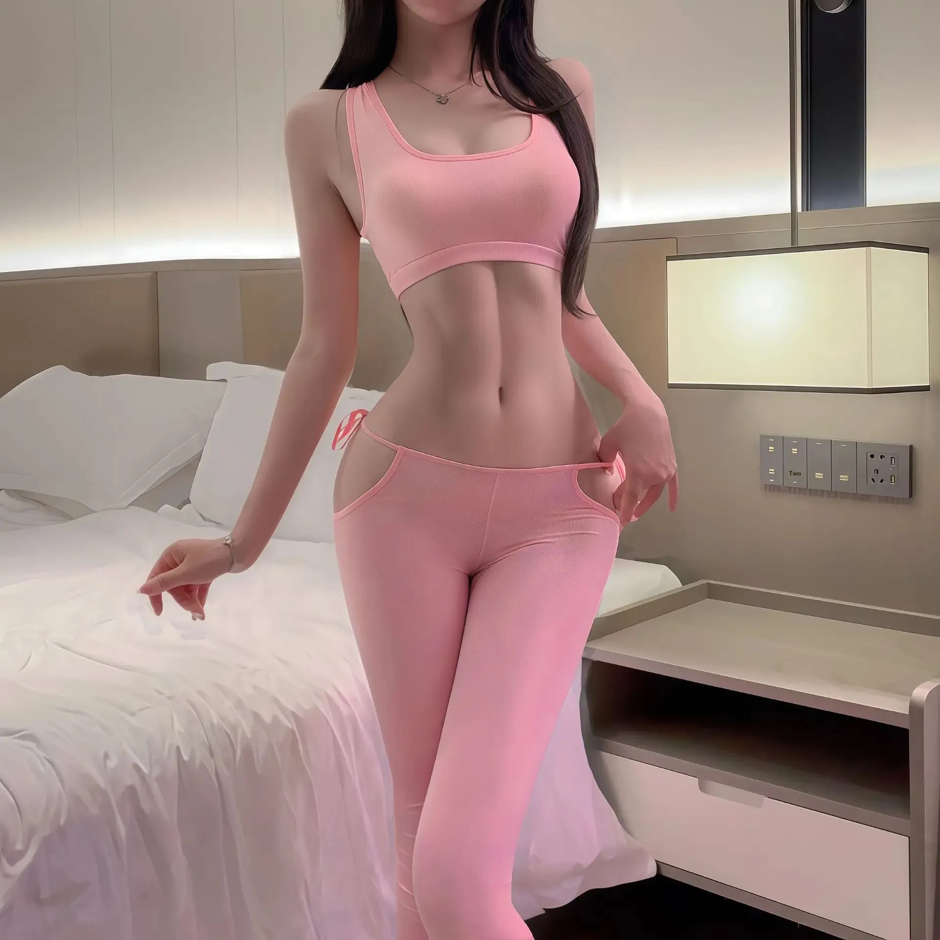 سراويل يوجا ضيقة مثيرة يمكن ارتداؤها ملابس حميمة مغرية غير ملابس أمين موحدة التخسيس ضيقة استخدام خاص الملابس #2