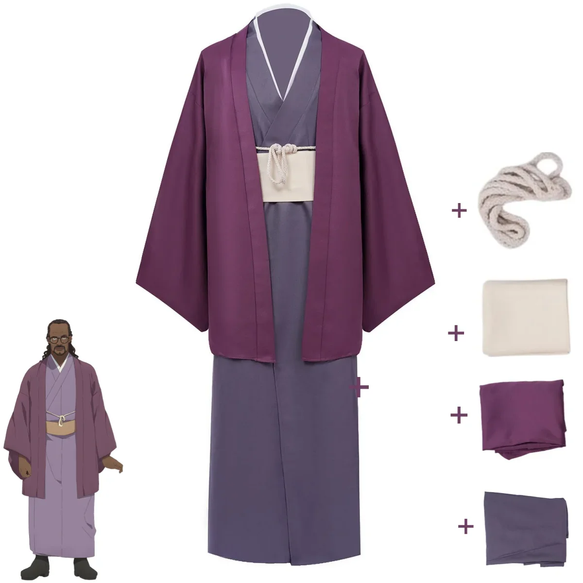 

Anime Lycoris Recoil MIKA Cosplay Costume Direct Attack DA LycoReco Purple Grey Kimono Uniform Man Halloween Carnival Suit