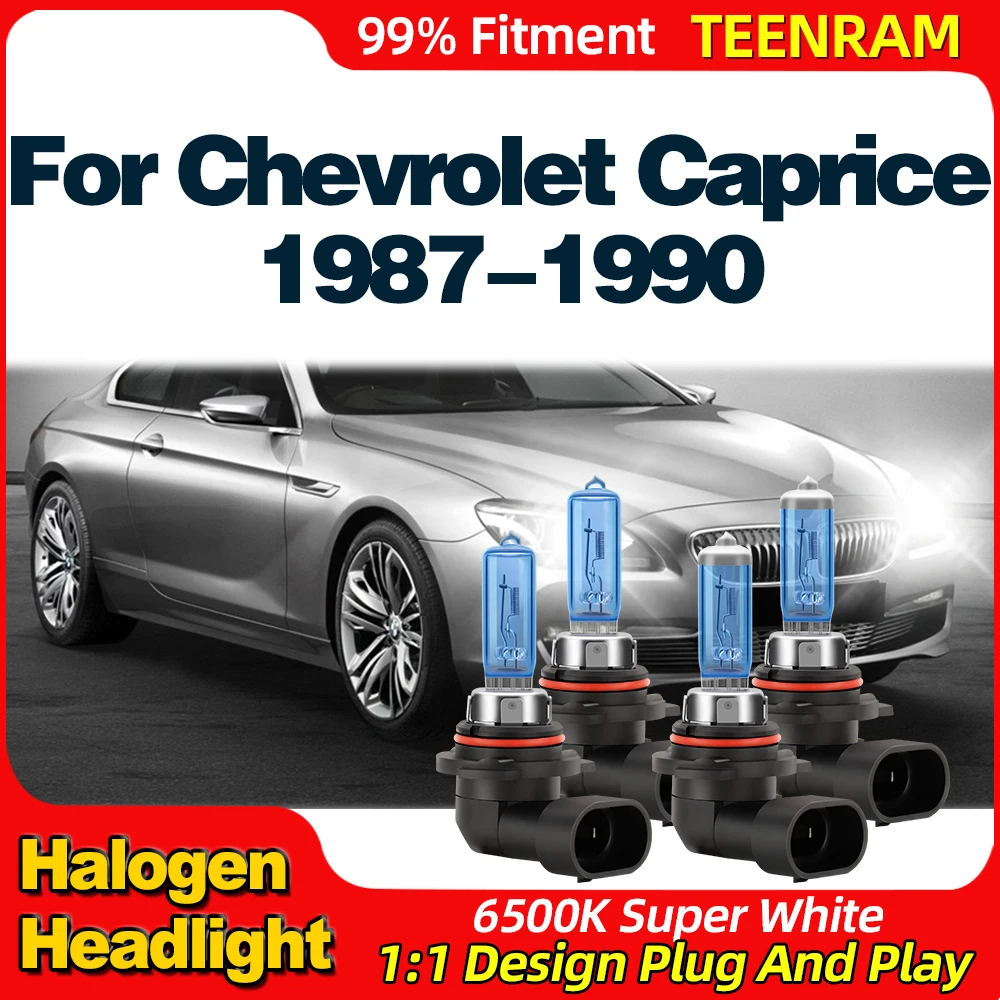 

Car Halogen Headlight Bulbs 6500K Super White Auto Headlamps 12V Plug And Play For Chevrolet Caprice 1987 1988 1989 1990