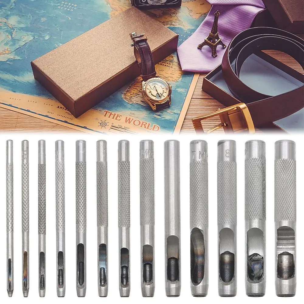 Hot sale Hollow Hole Carbon Steel Punch Tools for Cutting Belts Rubber Watch Strap Canvas Paper