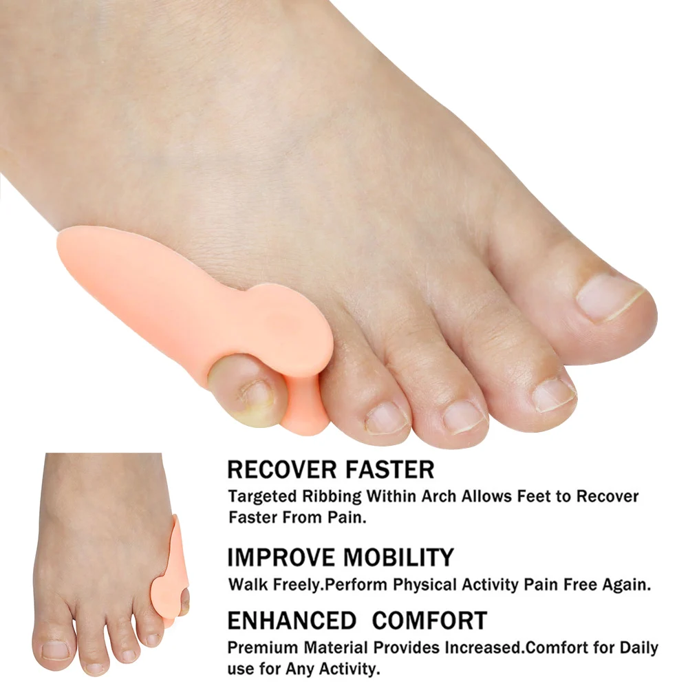 Pexmen 2/4 Stück Bunion Cushion Protector Bunion Corrector Pads mit Separator für Pinky Toe Gel Shield zur Linderung von Fußschmerzen