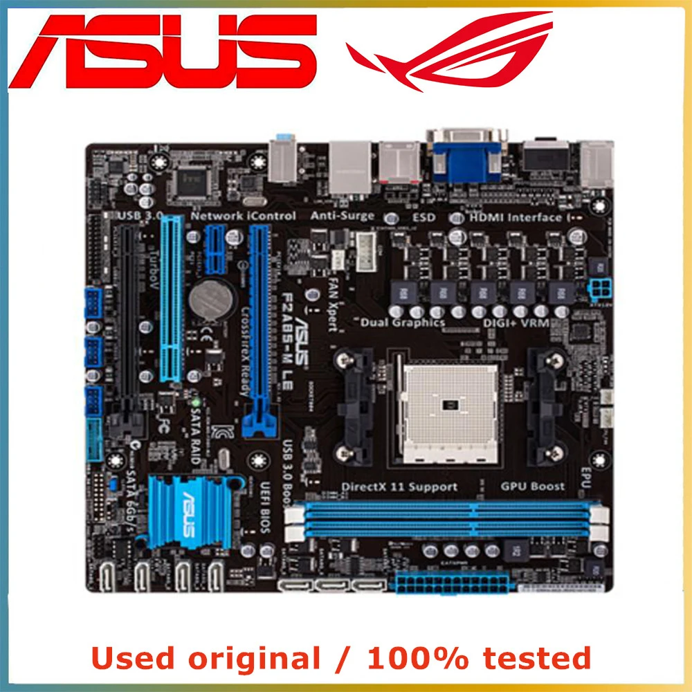 

Материнская плата для компьютера ASUS F2A85-M LE FM2 DDR3 32G для AMD A85X материнская плата для настольного компьютера SATA III USB PCI-E 3,0 X16