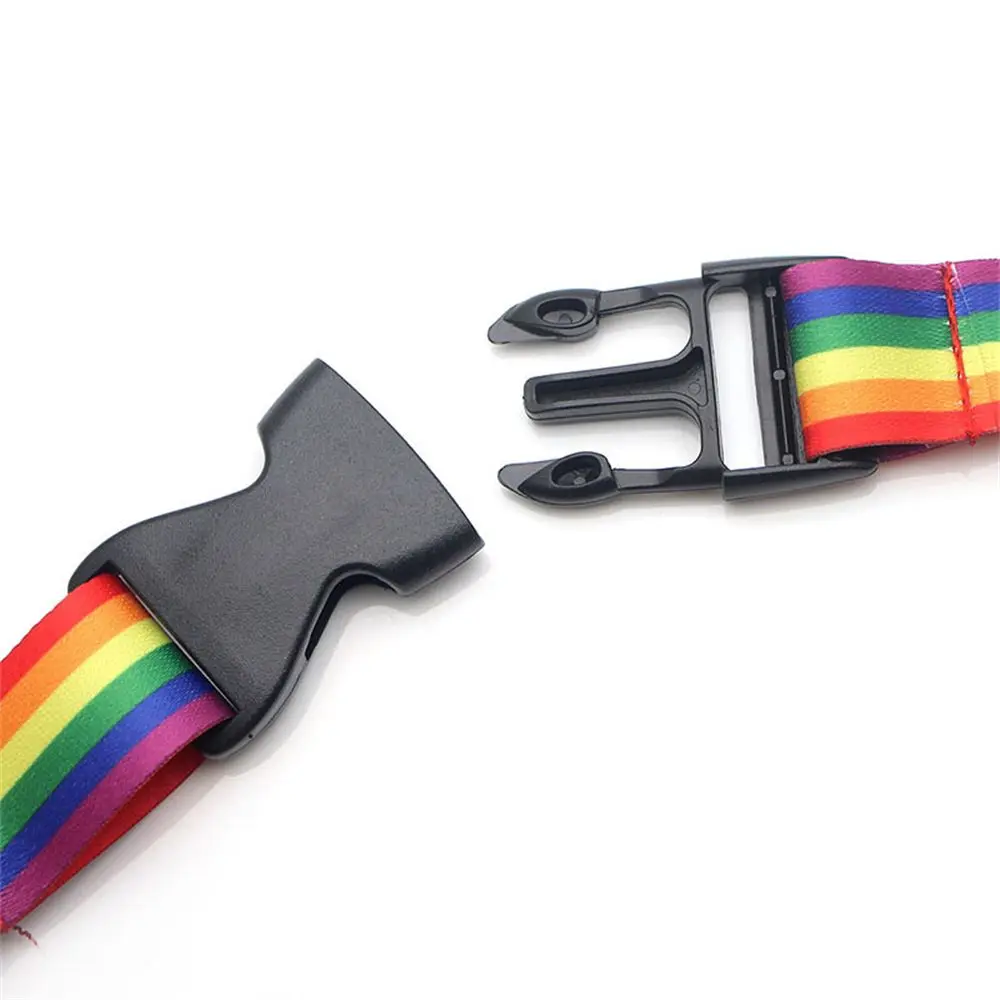 

Ribbon Lanyard Strap Name Tag ID Badge Holder Key Ring Holder Rainbow Lanyard Phone Hang Rope Rainbow Color Neck Straps