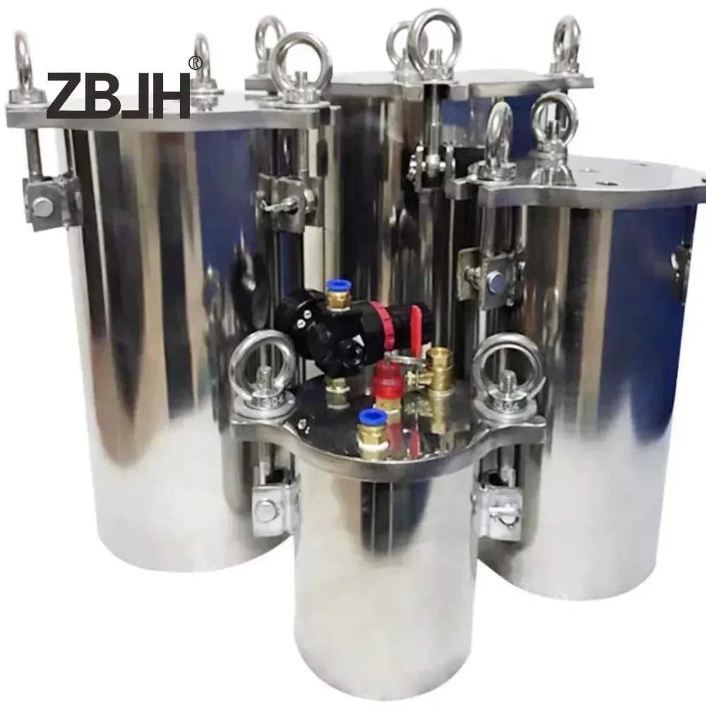 Abrasive Glue dispensing set, 2pcs 4L stainless steel tanks + 1pcs AB glue dispensing valve