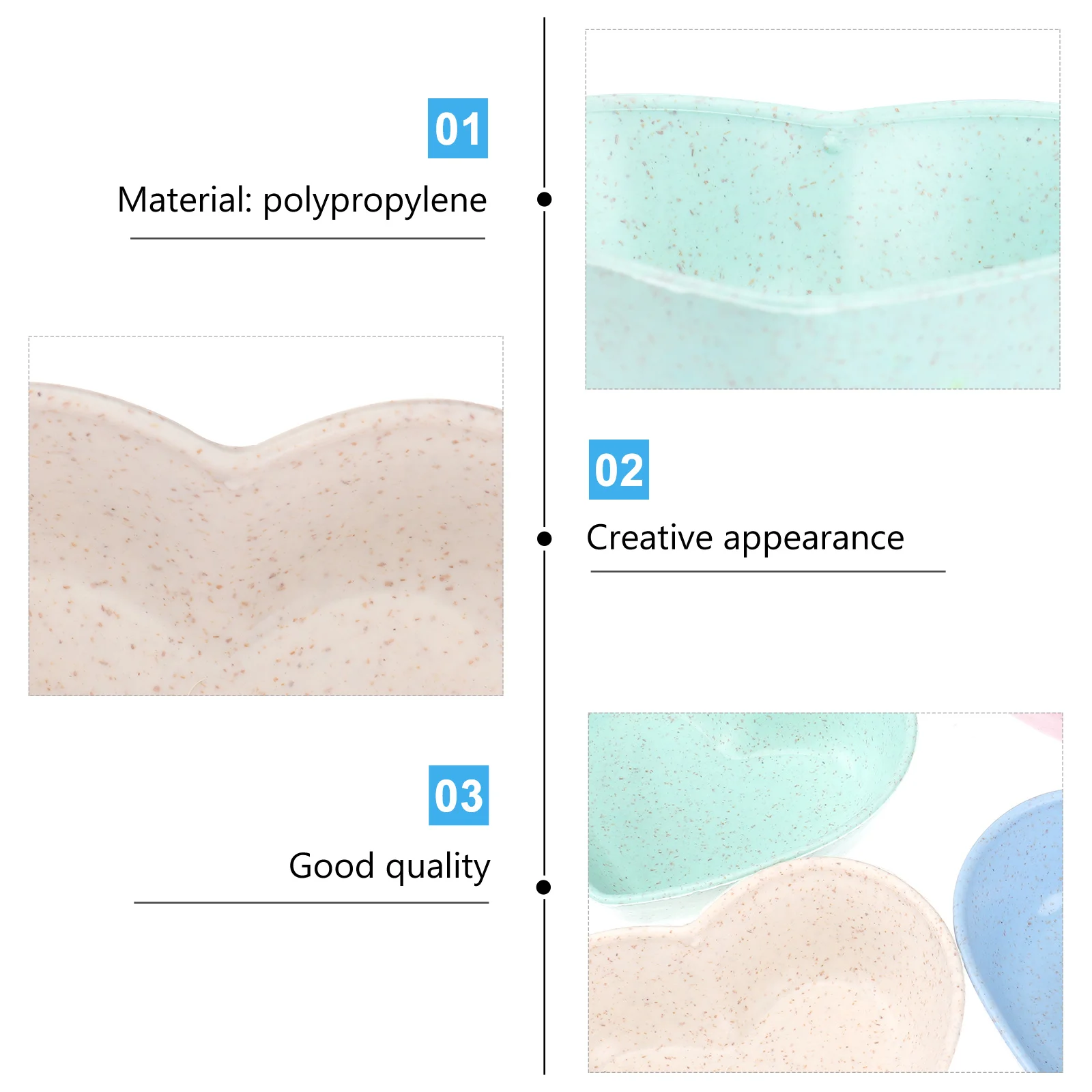 

8Pcs Heart Shaped Saucer Sauce Dish Attractive Design for Home Food Shops Serving Condiments Appetizers Assorted Color