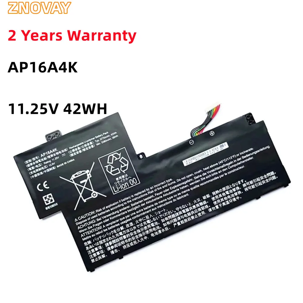 

ZNOVAY AP16A4K Laptop Battery For Acer Swift 1 SF113-31 N17P2 N16Q9 KT.00304.003 11.25V 42WH 3770mAh AP16A4K