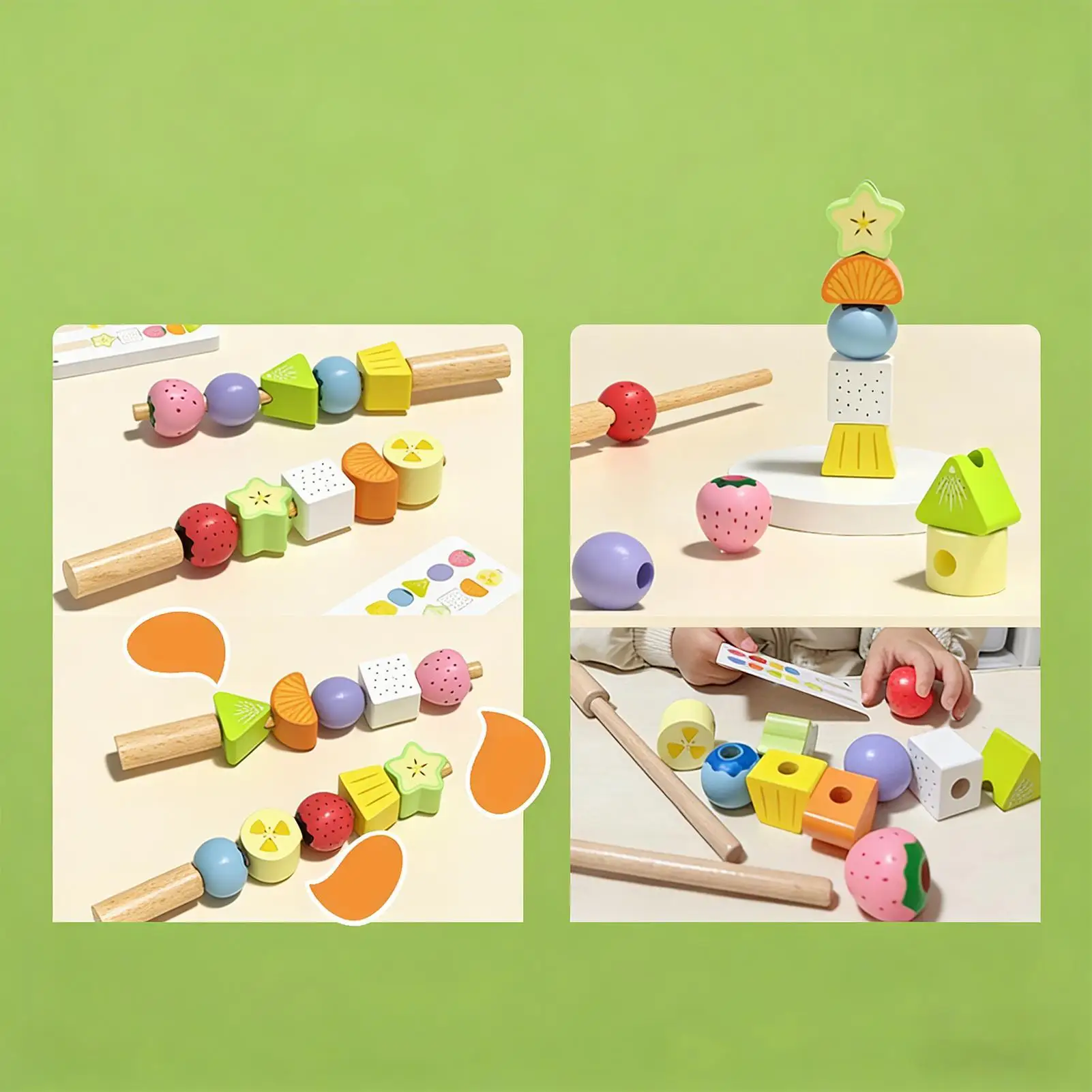 

Color Matching Toys For Kids Early Education Game Wood Beads Stacking Toy For Home Classroom Kindergarten Preschool Bedroom
