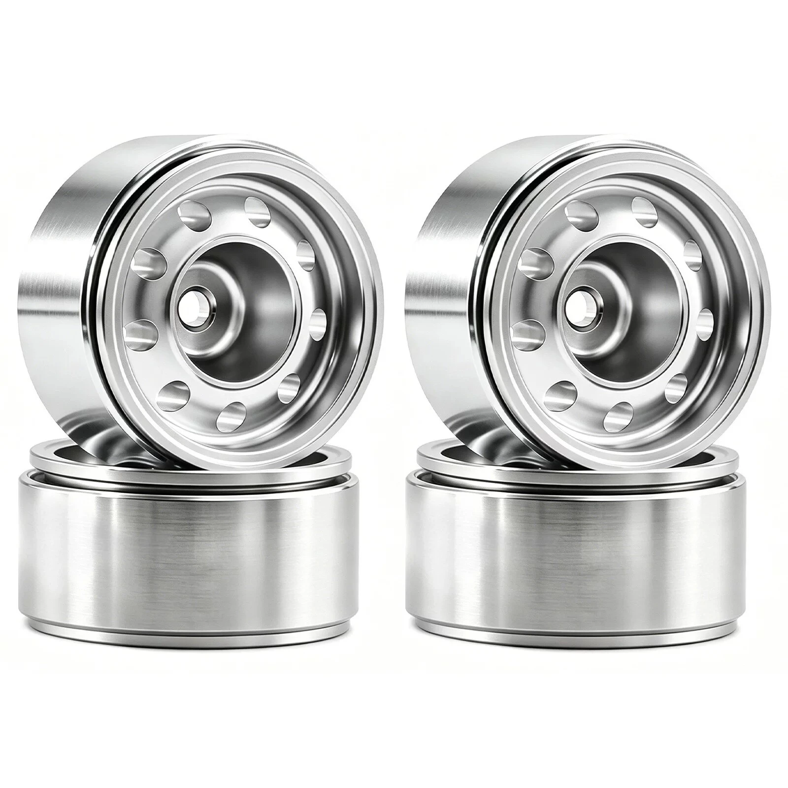 1/30 SCX30 Negative Offset Metal Wheel Rims 0.7‑inch RC Crawler Wheels Replacement For Ford Bronco Wrangler K10 RC Hobby Accesso