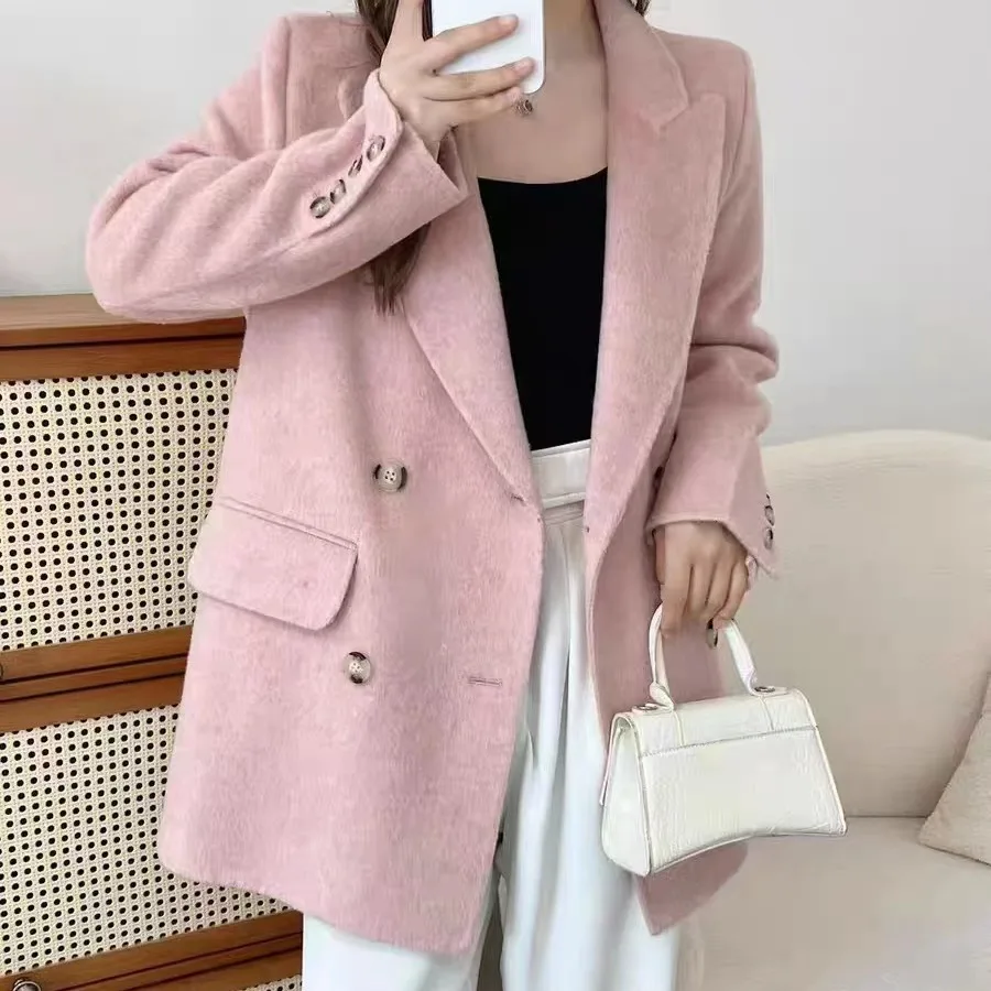 Double sided wool coat women's short style 2024 autumn and winter new high-end temperament casual small woolen coat