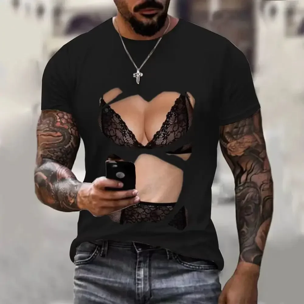 Summer Hot Ideas Sexy T-shirt Short Sleeve Men Tees Graphic T Shirts 3D Print Streetwear Stylish O-neck Harajuku Men Clothing