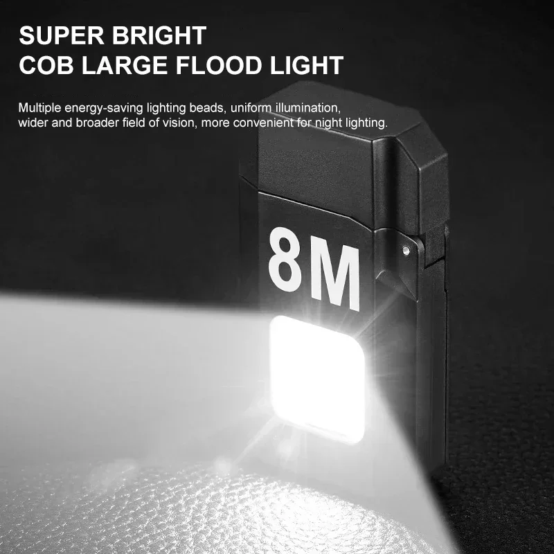 Powerful Flashlight Outdoor Waterproof Arc Lighter with Lighting Multifunctional Portable Keychain Type-C Rechargeable Lighter