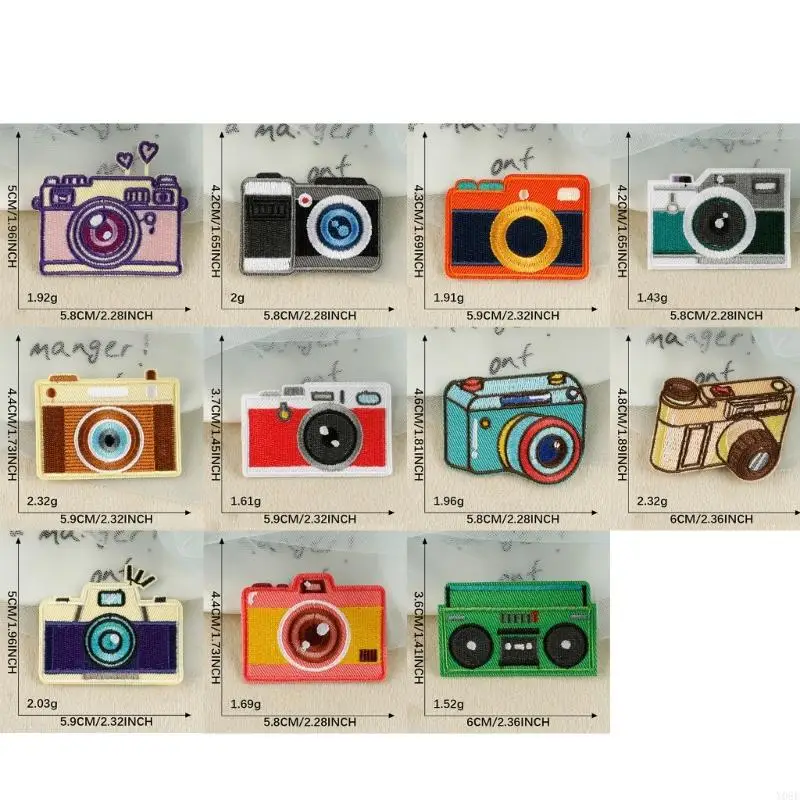 11 Pcs Sew on Patches Applique Patches Embroidery Patches Camera Iron On Patches Y08E