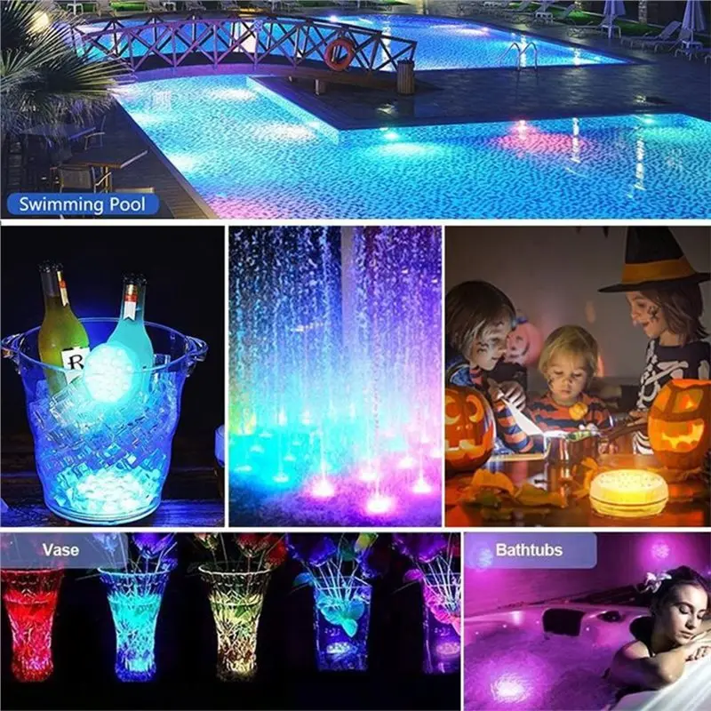 For Pond For Pond Pool Aquarium 6PCS Rechargeable Underwater Submersible Pool Lights Color Changing Led Floating Lights