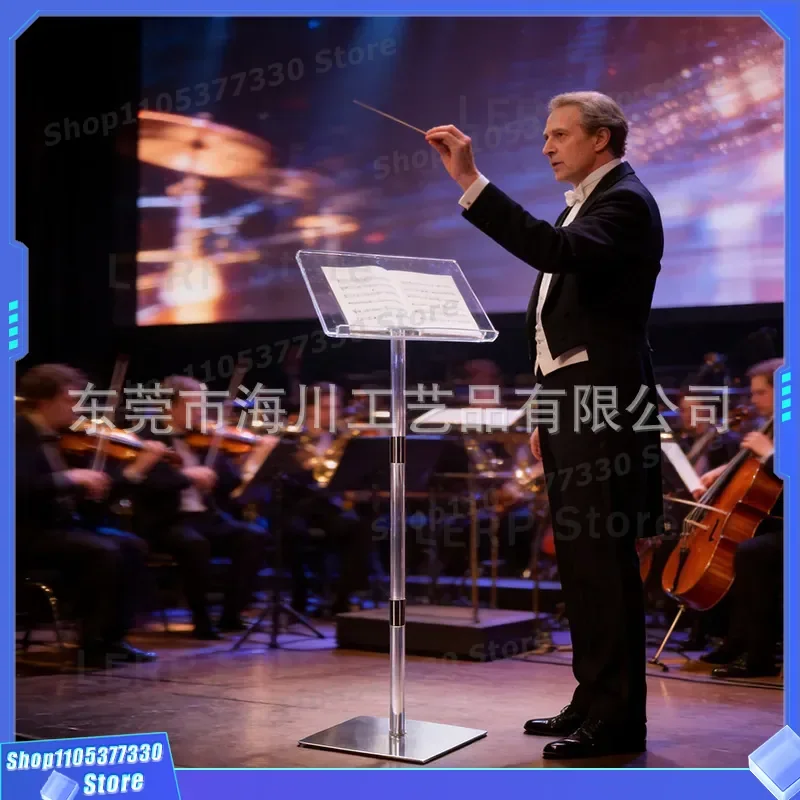 Custom Clear Acrylic Music Stand Thickened Plexiglass Podium for Concert Wedding Ceremony Table Transparent Lectern Display
