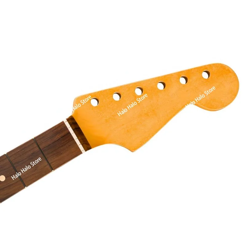 [Bright yellow] 21 frets ST rosewood fretboard electric guitar handle maple neck without back midline