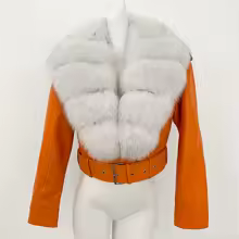 MENINA 2025 Autumn Winter Women Sheepskin Leather Coat with Large Real Fox Fur Collar Jacket Furry Winter Warm Slim Fit Clothing - AliExpress