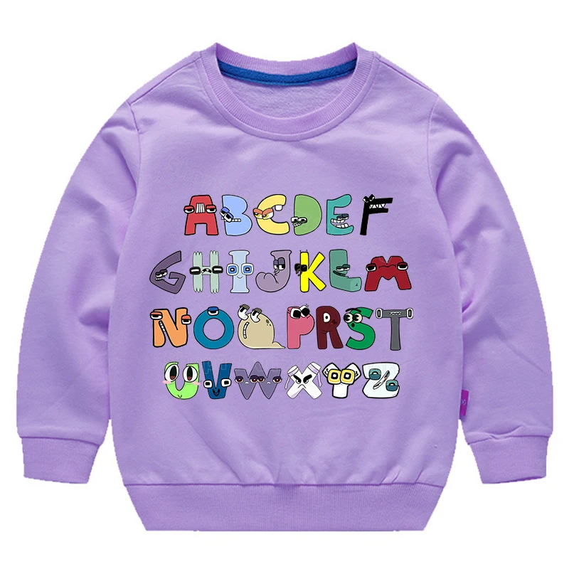 Alfabet Overlevering Kleding Voor Kinderen Letterprint Sweatshirt Schattige Anime Kleding Herfst En Winter Tops Jongens Meisjes Trendy Truien