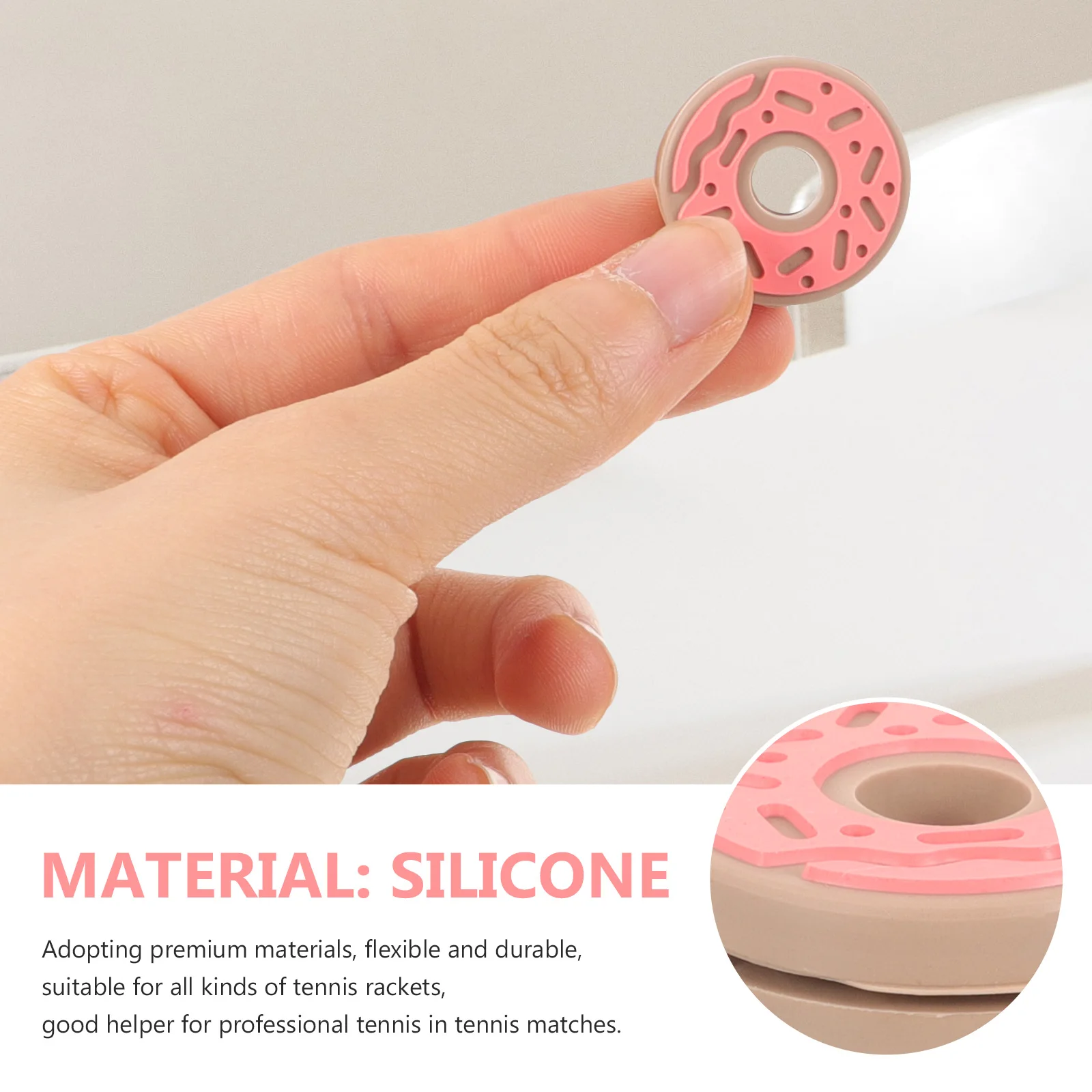 

4 Pcs Accessories Tennis Racket Shock Absorber Silica Gel Kids Doughnut Vibration Danpener