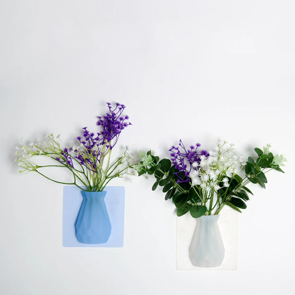 

3Pcs Vertical Flower Pot Silicone Wall Hanging Vase Wall Mounted Planter No Tools Required Plant Holder for Indoor Outdoor Decor