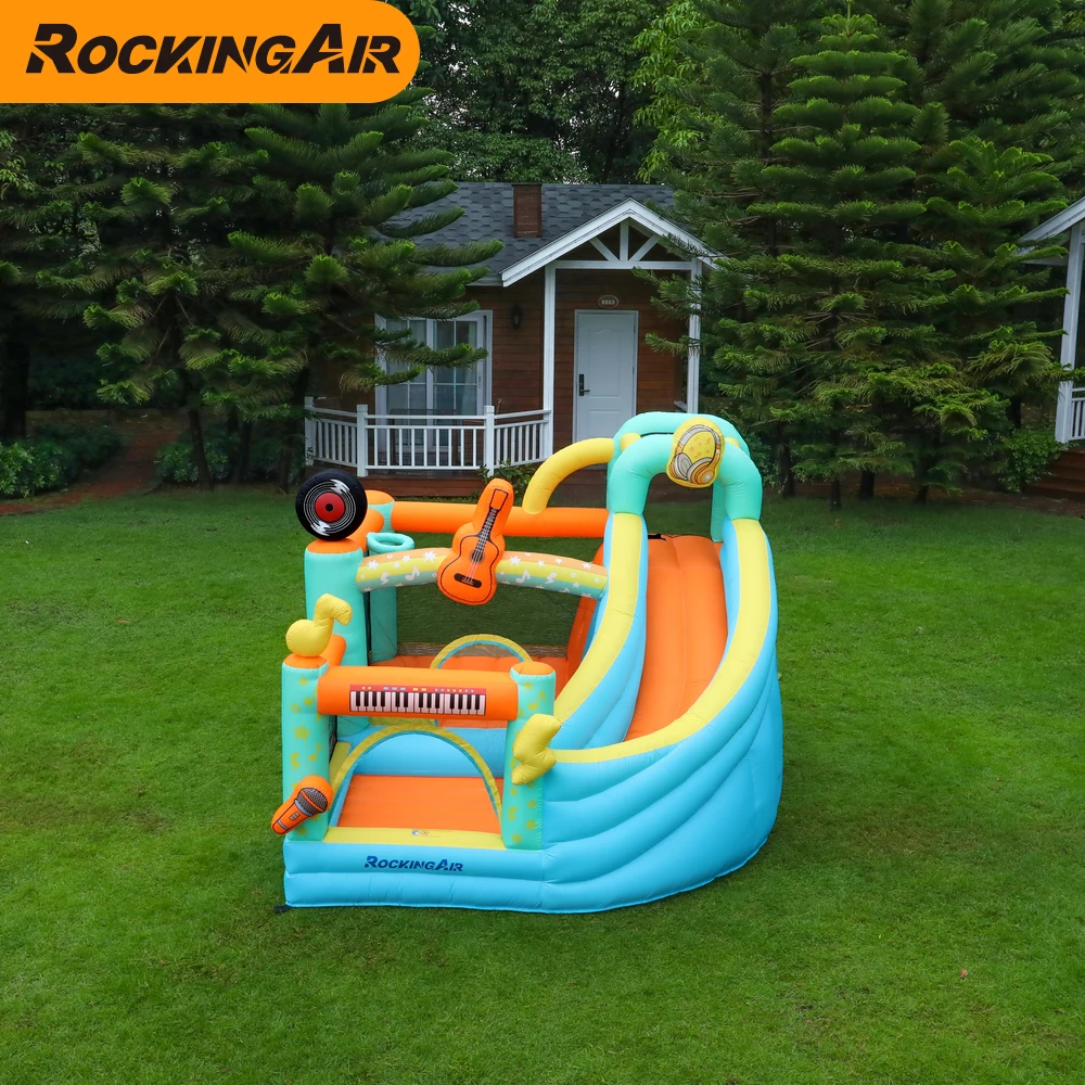 

Music Theme Jumping Castle Inflatable Bouncy Castle Bounce House With Slide for Outdoor Bouncy Castle for Kids Kids Used