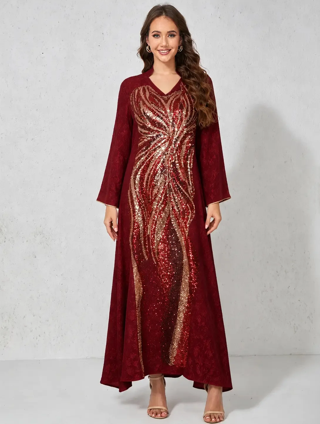 Ramadan New Luxury Comfortable Dress with Patchwork Bead Dress Ethnic Style Clothing Heavy Industry Splicing Elegant Long Dress