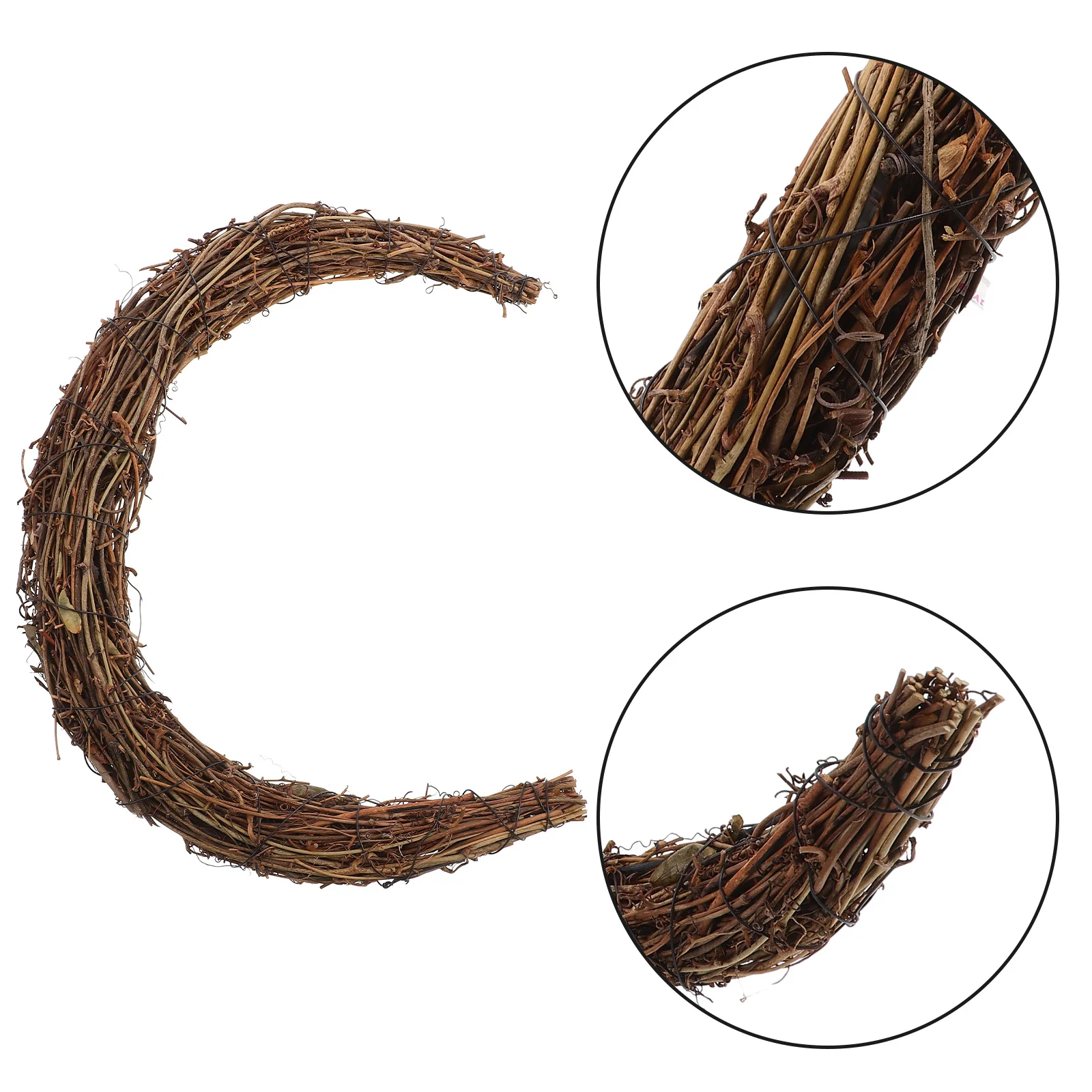 

Christmas Wreath Moon Ornament Grapevine 000X000X000CM Hanging Rustic Wicker Wreaths Brown