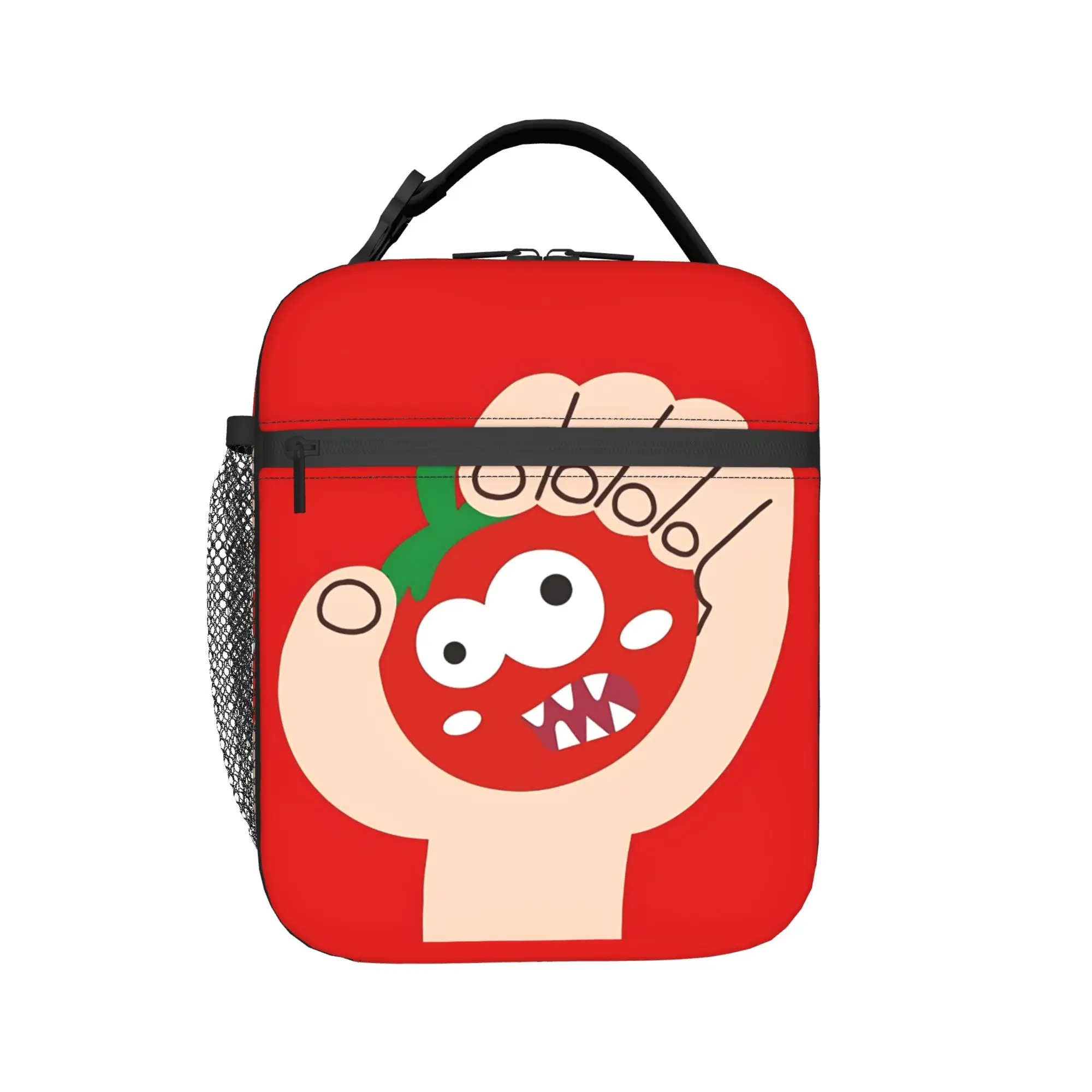 Cute Monster  Insulated Lunch Bags Thermal Bag Reusable,Lunch Container Tomato Style High Capacity Tote Lunch Box Food Handbag