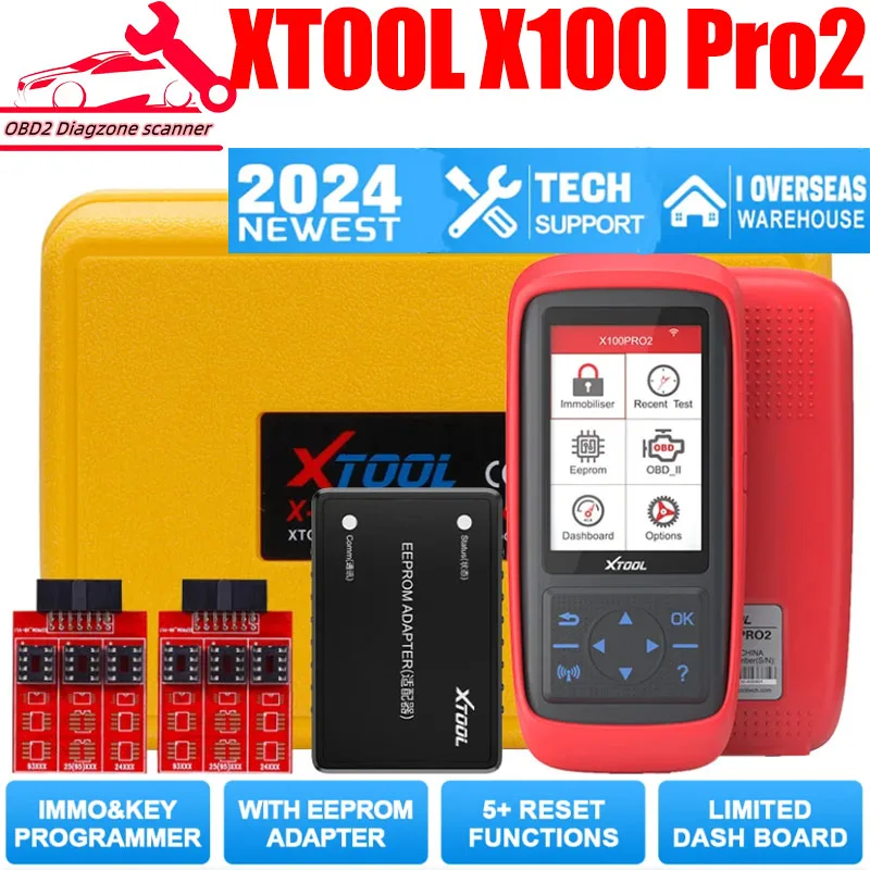 

XTOOL X100 Pro2 Auto Key Programmer IMMO Car Diagnostic Tools OBD2 Diagnostic Automotive Scanner with EEPROM Adapter Free Update