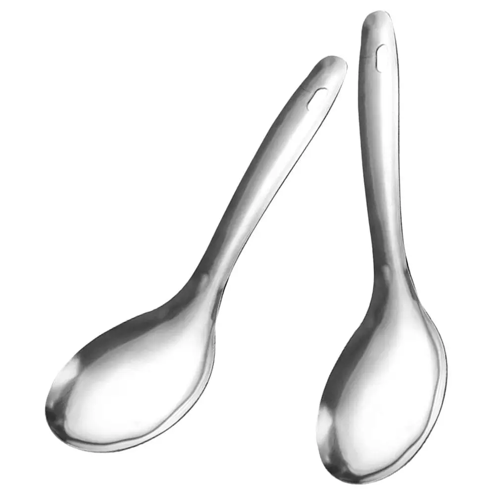 

2 Pcs Rice Spoon Paddle Large Serving Spoons Household Spatula Scoop Convenient Stainless Steel Metal Cooking Scooper