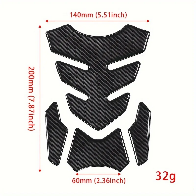 Universal 5D Motorcycle Carbon Fiber Gas Fuel Oil Tank Pad Protector Decals  PVC Material Suitable for ATV Chopper Cafe Racer image 2