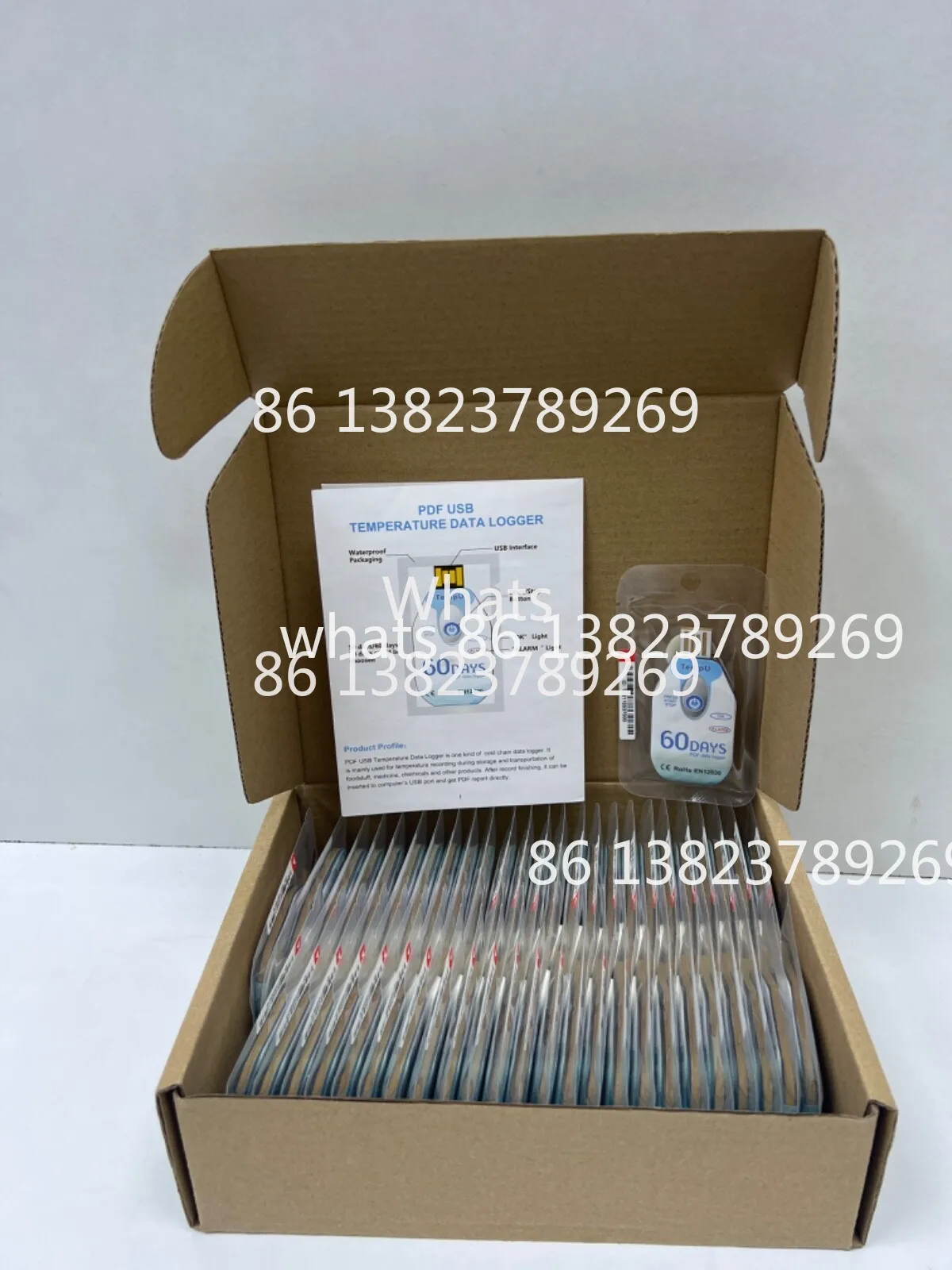 50 pcs Tzone TempU02 Temperature Sensors Built-in Temperature Monitor Data Logger for Freezer 42000 records