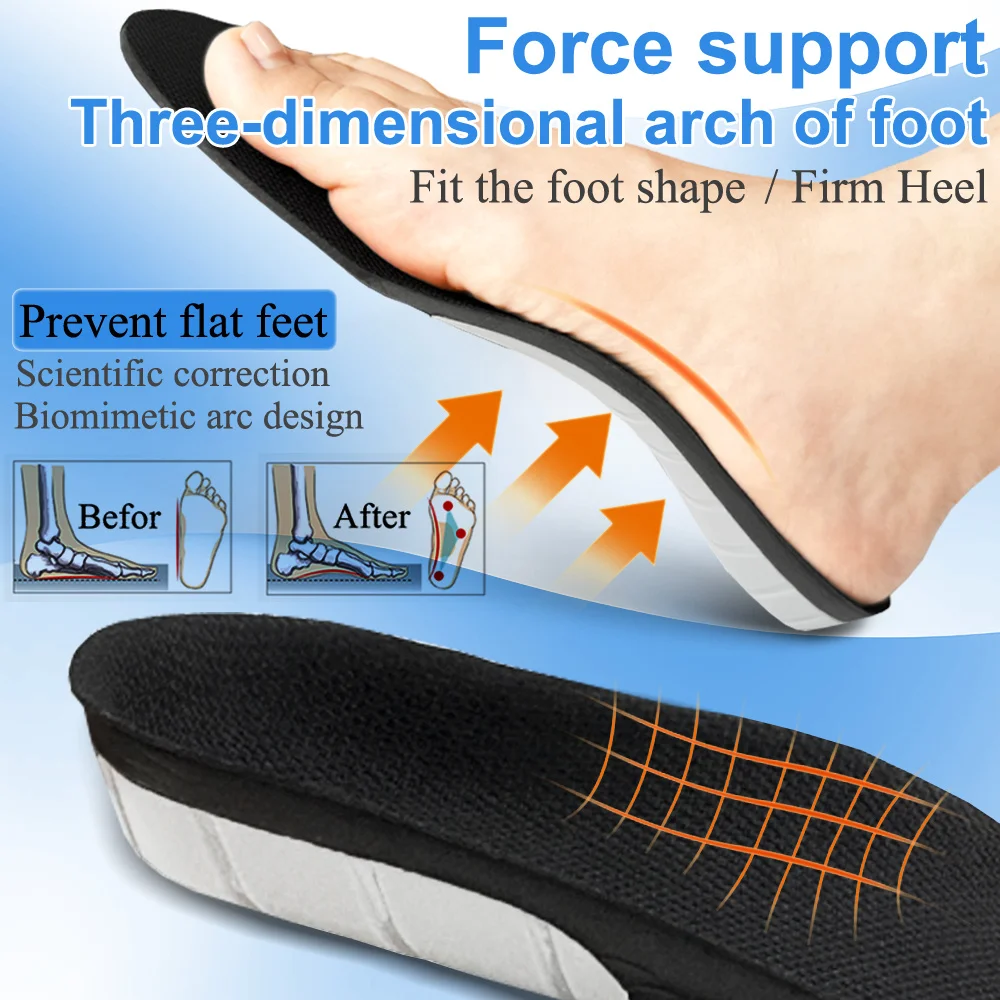 Orthotic Shoe Inserts Orthopedic Insoles Flat Foot Correction Arch Support Cushion Shock Absorbing Foot Pain Relief Men Women