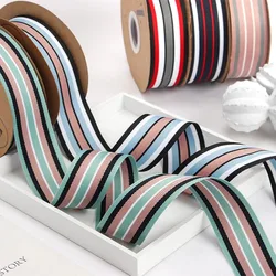 40mm Striped ribbons Rainbow Color Bands 40cm Nylon Colorful Elastic Band Webbing Waistband Stretchy Tape Clothing Accessories