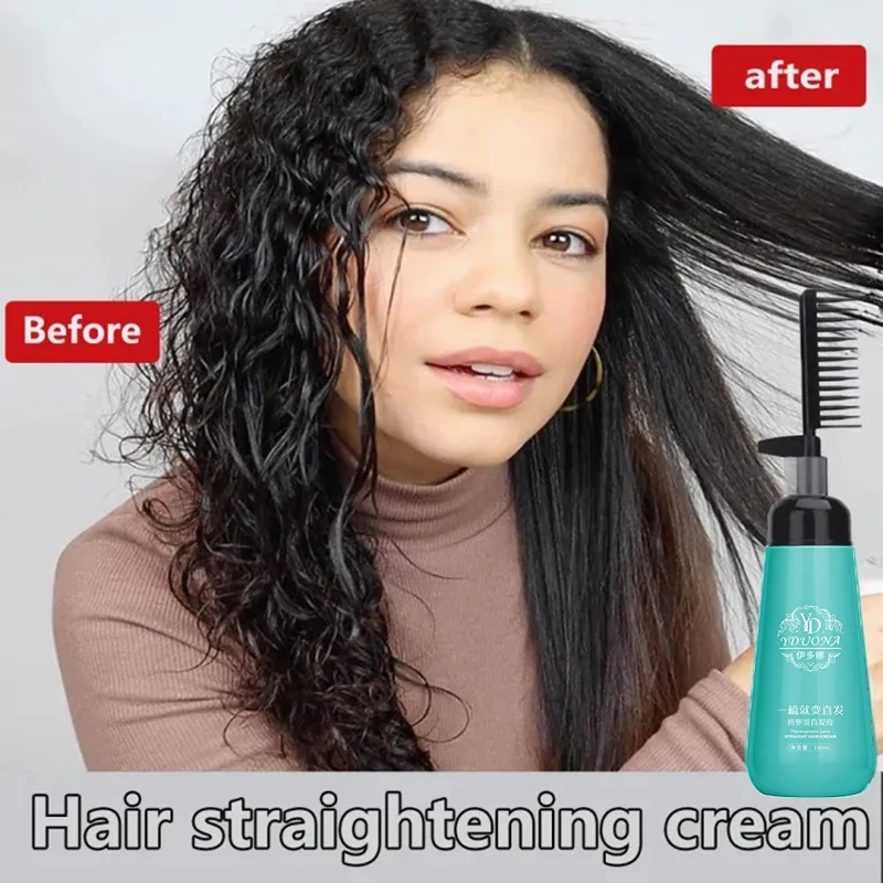 Keratin Hair Straightening Cream 180ml Silk & Gloss Hair Straightening Cream Faster Smoothing Curly Hair Care Protein Correction