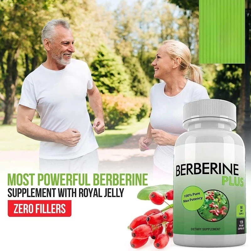 

Berberine Botanical Extract Capsule 1200mg Per Serving with Royal Jelly Based Daily Health Supplement 120 Veggie Capsules