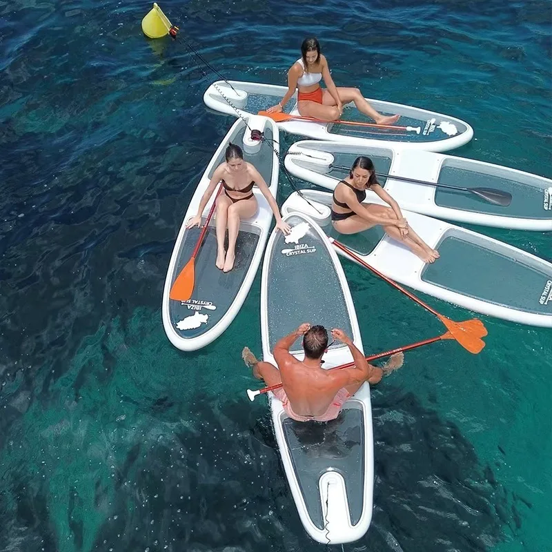 Segmented standing surf board type pulp board outdoor sports goods transparent crystal paddle board set
