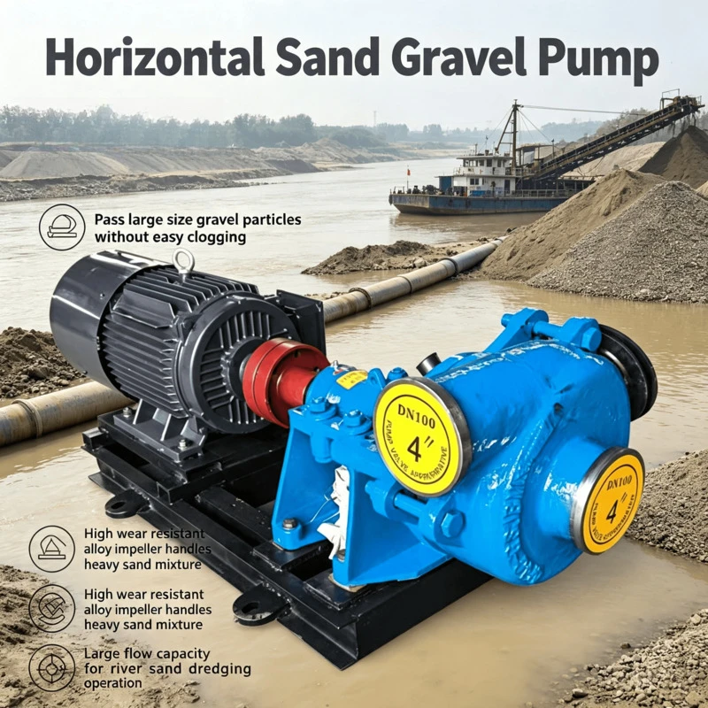 6 Inch Sand Suction Sludge Dredging Small Horizontal Slurry Pump Gold Sand Dredging Pumps