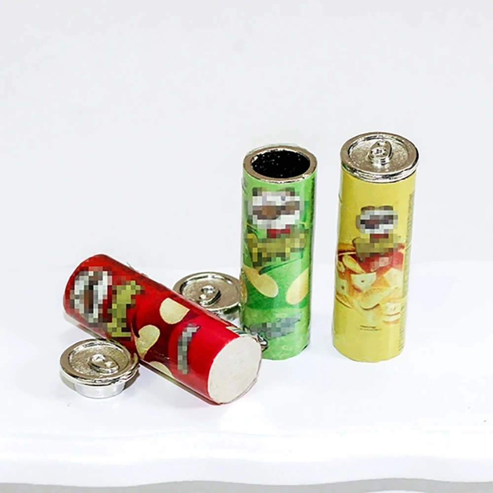 3 uds 1/12 casa de muñecas miniatura aleación patatas fritas puede simulación snack comida modelo juguete para Mini decoración accesorios para casa de muñecas