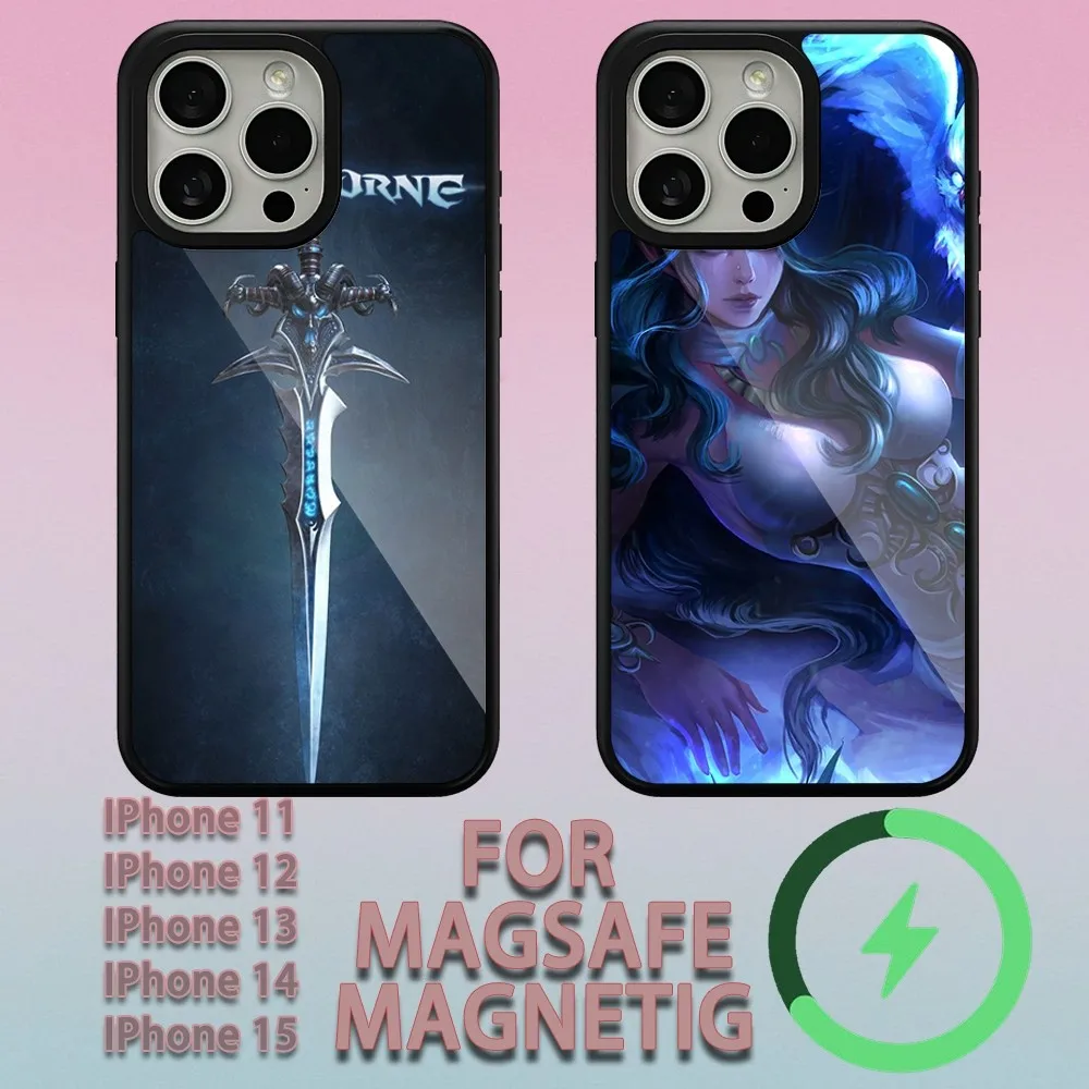 World of Warcraft WOW Game  Phone Case For iPhone 15 14 13 12 11 Pro Max Plus Magsafe Magnetic Wireless Charging Cover