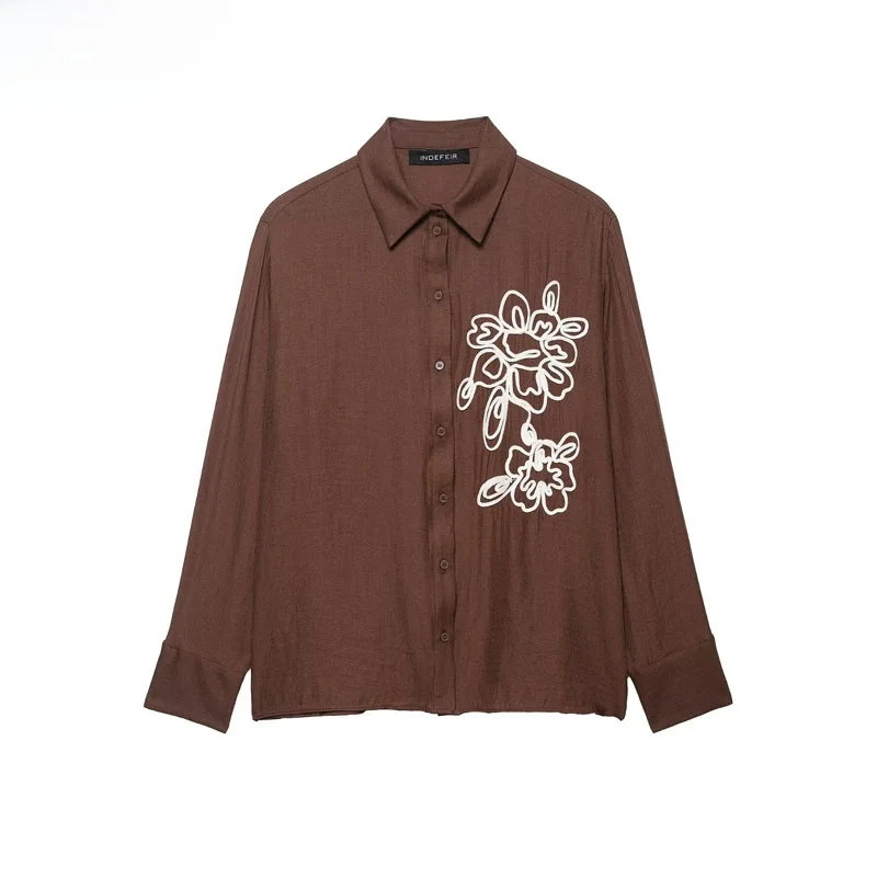 

ZBZR, осенние новые женские базовые длинные све с цветочной текстурой, универсальные полиэфирные волокна, свободный крой, дышащие, удобные