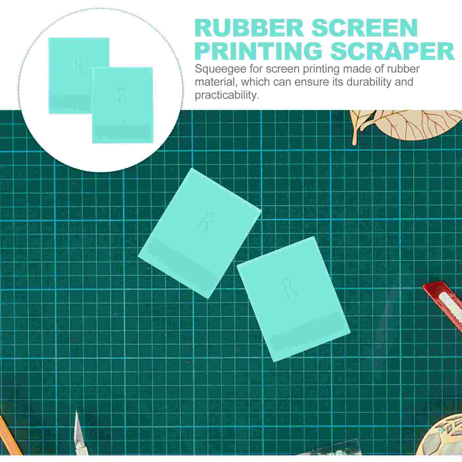 2 Pcs Squeegee Spatula Textile Mini Silk Scratch Board Ink Flat Rubber Wear-resistant for Home