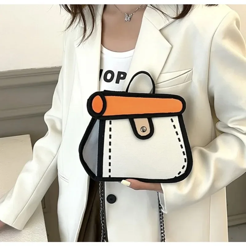 Cute Cartoon Handbag Girls Summer Fashion 2D Crossbody Bag Women Coin Purse Small Shoulder Bag