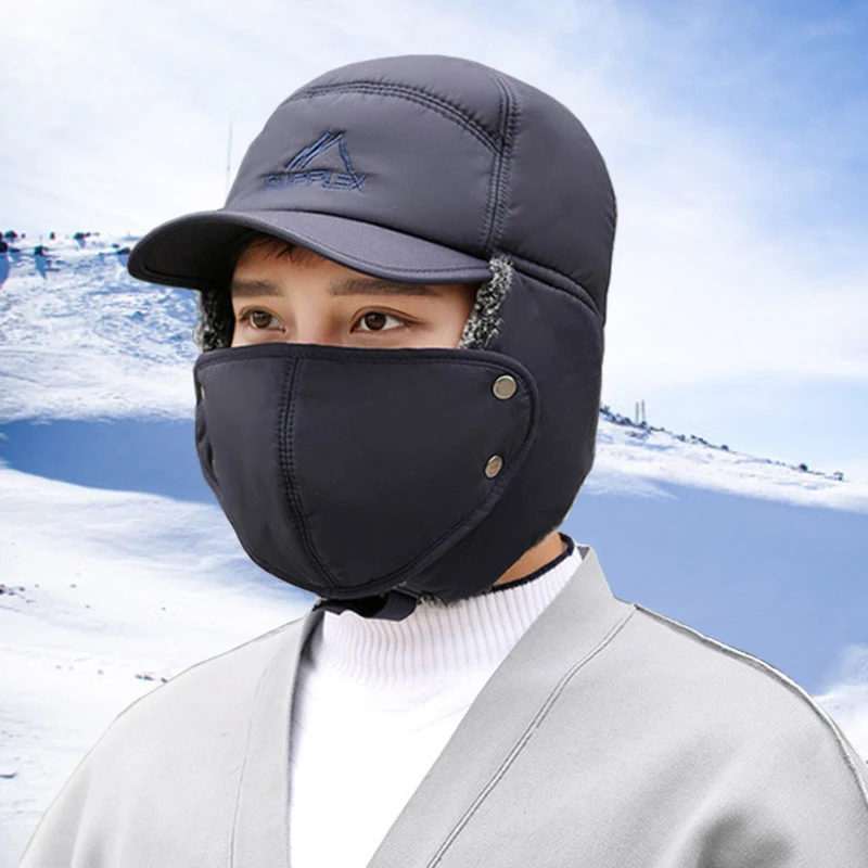 Hunting Fishing Hiking Visor Cap Autumn Winter Outdoor Sport Camping Warm Windproof Cold-proof Hat Cover Face Ear Protector