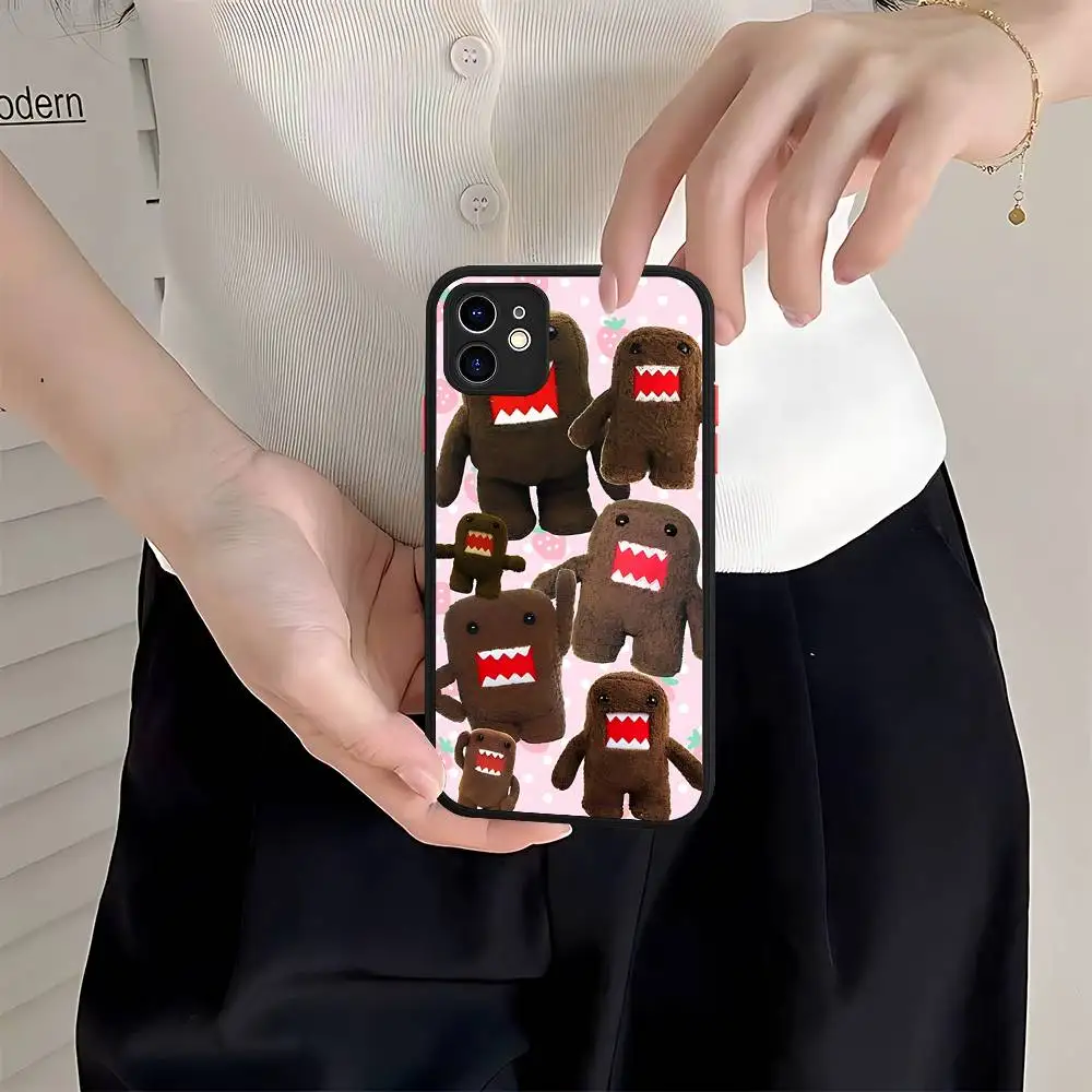 Leuke Domo Kun Fashion Design Ins Telefoonhoesje voor IPhone 14 11 12 13 Mini Pro Max 8 7 Plus X XR XS MAX Doorschijnende Matte Cover