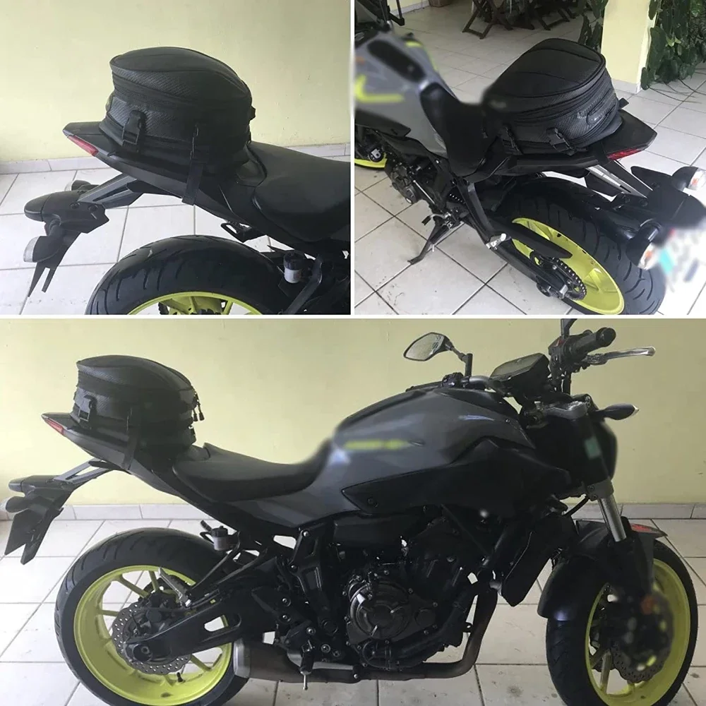 Motorcycle Helmet Bag Rear Seat Trunk with Rain Cover 7.5-10L Large Capacity Waterproof Oxford Cloth Luggage Storage Universal