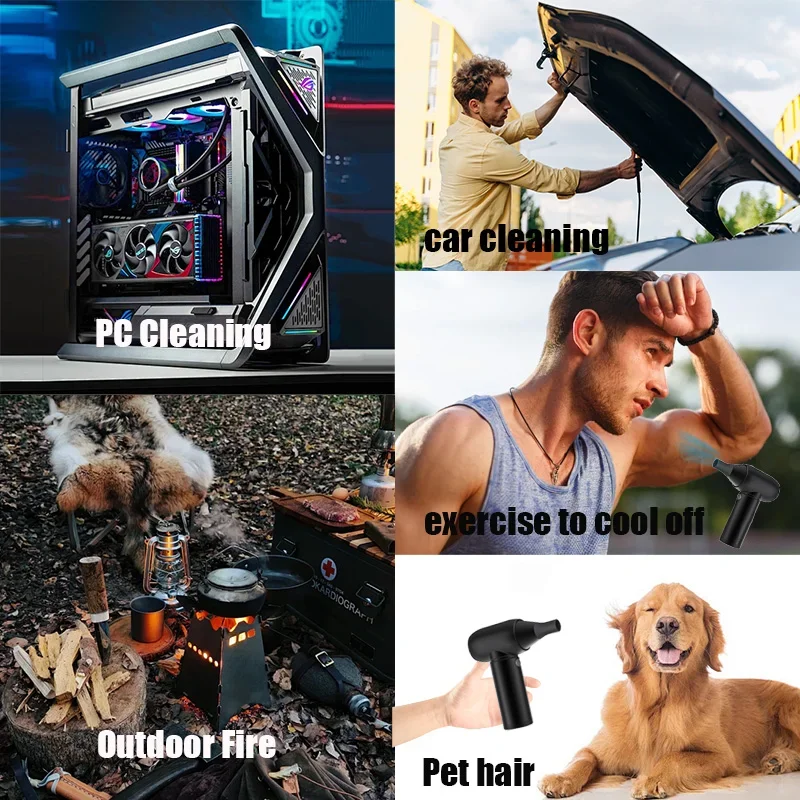 CROSSGUN Turbo Jet Violent Fan Aluminium Alloy Super Wind Power Portable Mini Handheld Car Dust Blowing Tool Christmas Gift
